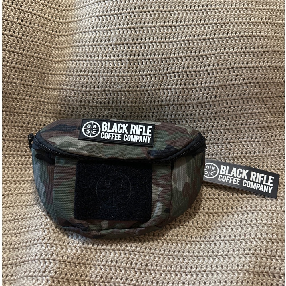 Black Rifle Coffee Company Fanny Pack Dark Woodland Camo Adjustable Waist Bag